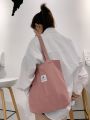 Casual Foldable Corduroy Shopping Tote Bags High Quality Eco friendly Reusable Handbag Lightweight Shoulder Bags. 