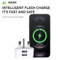 AULEX 2.4A 2USB UK Charger UK-06 fast charger. 