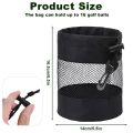 Durable Black Golf Ball Pouch Bag Hanging Plastic Clip Drawstring Storage Golf Balls Storage Bag Net Fabric Golf Pouch Mesh Ball Bag Golf Accessories. 