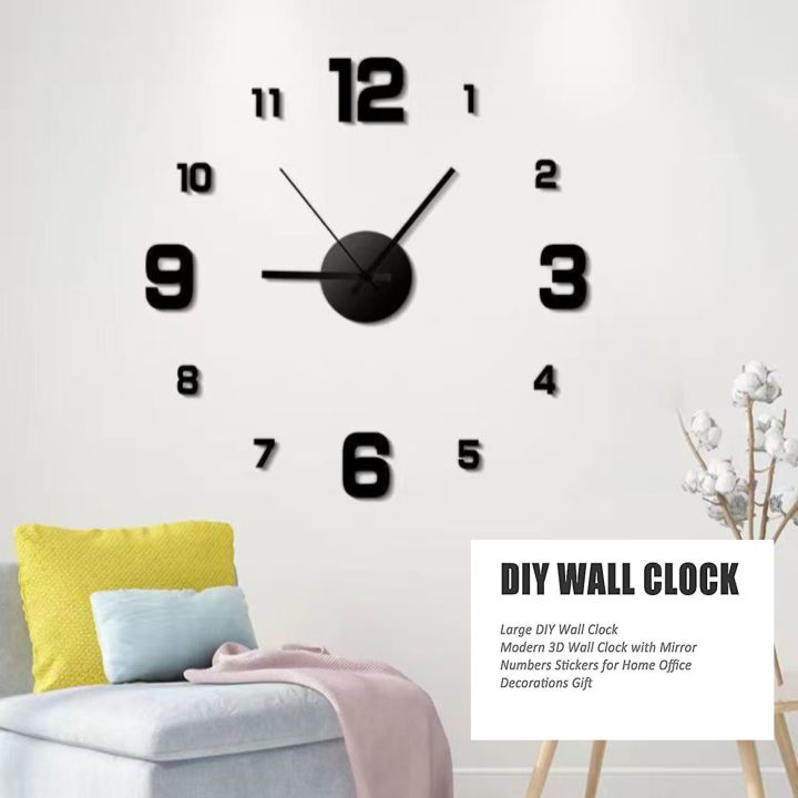 2023 Modern Design Large Wall Clock 3D DIY Quartz Clocks Fashion Watches Acrylic Mirror Stickers Living Room Home Decor Horloge 40x40 / 50x50 / 40x120