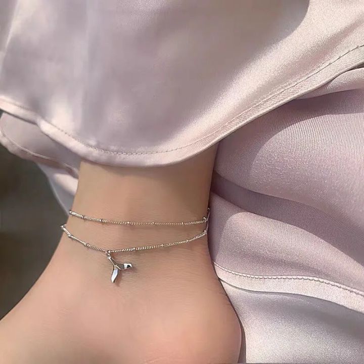 Women%20Double%20Layers%20Ankle%20Bracelets%20/%20Girls%20Boho%20Adjustable%20Size%20%20Beach%20Anklet%20/%20Girls%20Charm%20Fishtail%20Pendant%20%20Anklets%20/%20Ladies%20Fashion%20On%20Leg%20Foot%20Jewelry%20Accessories%20-%20Image%203