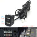 Car Dash Flush Mount 4 6pin Dual Type-C Usb Port Switch Panel 3.5mm Aux Rca Interface Cable Adapter Multimedia Unit. 
