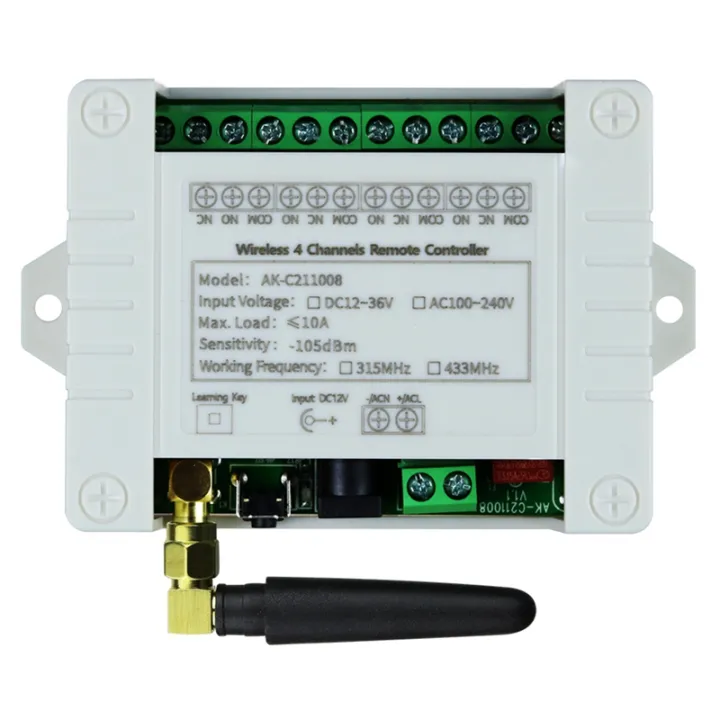 AC100-240V Wireless 4CH Remote Controller LED Light Switch Relay | Daraz.lk
