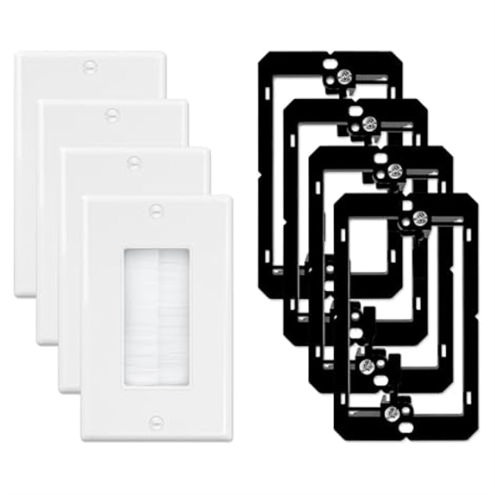 Brush Wall Plate Cable Pass Through Insert for Wires Single Gang Cable ...