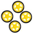 4 PCS | SMART ROBOT CAR RUBBER TYRES WHEELS FOR ARDUINO GEAR MOTOR CHASSIS. 