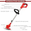 Dravizon Cordless Grass Cutter Machine for Garden, 48V Brush Cutter Machine with 2 Batteries, Ideal Grass Cutter for Home Garden Use | Grass Cutting Machine Electric. 