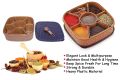 Plastic Round Masala Dabba with Multiple Compartment Spice Container Masala Box Vatti Anjarai Petti for Home Kitchen Masala Spices Tray/Container with 6 Inner Bowls (Multi Color) -. 
