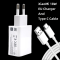 Original Xiaomi 18w Charger QC 3.0 Fast EU Charger Quick Usb Cable Charge for Redmi Note 6 7 8 Pro 9 10 POCO M3 9A 10A 4X. 