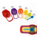 Colorful 6 Piece Kitchen Cooking Plastic Measuring Spoons & Cups Set. 