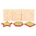 Shape Cognition Board Children's Jigsaw Puzzle Wooden Educational Baby Learning Match Toys. 