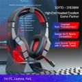 SY830MV Wired Headsets LED Lighting Over-Ear Stereo Earphones Gaming Headphones For Computer Laptop Phone. 