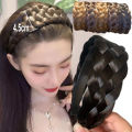 4.5cm Wig Headbands for Women Wide Fishbone Braids Hairbands Handmade Head Hoop Hair Styling Headwear Hair Accessories Gift. 