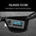 KDEAM Polarized Sunglasses Men Sports Tridimensional Brand Logo TR90 Square Sun Glasses All Black With Zipper Case KD0721. 