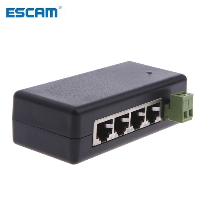 【SkinHorizon】ESCAM 4 Port POE Injector For CCTV Surveillance IP Cameras Power Over Ethernet Adapter