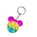 Mini Push Pop It Fidget Toy Keychain Ring. 