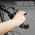 WEST BIKING Ultra Fine Fiber Leather Mountain Bike Handlebar Short/long Bike Grip Handlebar End Anti Slip Aluminum Lock. 