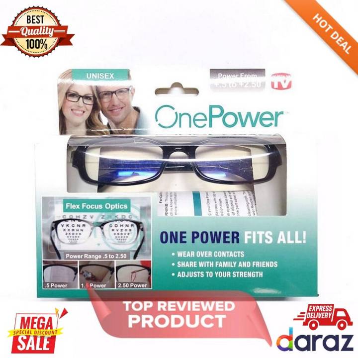 Reading Glasses For Men from One Power Readers - 1 Pair for Women & Men with Spring Hinge  Custom Adjusts from .5 – 2.5