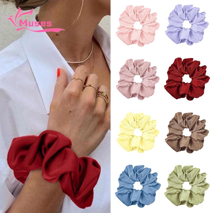 Muses%20Mall%20Decorative%20Hair%20Band%20Large%20Elastic%20Hair%20Tie%20for%20Girls%20Smooth%20Satin%20Hair%20Ring%20Ponytail%20Holder%20with%20High%20Elasticity%20Bun%20Hair%20Ball%20Rope%20Accessory%20for%20Women%20Fashionable%20Elastic%20Band%20-%20Image%205