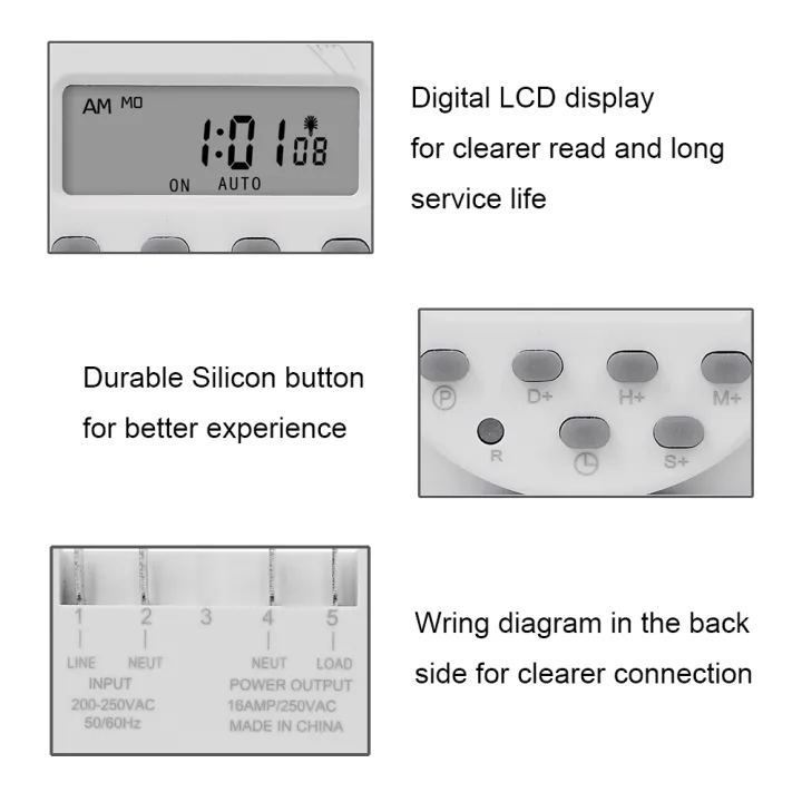 220V V 110V12V 24 Digital Timer Switch Programmable time 7 days a week ...