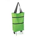 Foldable Shopping Pull Cart Trolley With Wheels Shopping Bags Reusable Large Waterproof Handbag. 