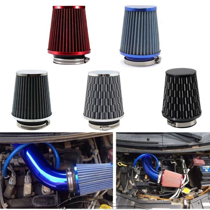 %E3%80%90Red%E3%80%91%20Universal%20Car%20Air%20Filter%2076mm%203%20Inch%20H:90mm%20High%20Car%20Cold%20Air%20Filter%20Aluminum%20Non-woven%20Fabric%20Rustproof%20-%20Image%202