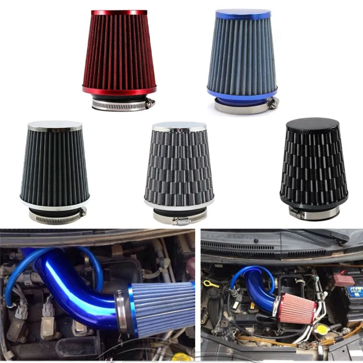 %E3%80%90Red%E3%80%91%20Universal%20Car%20Air%20Filter%2076mm%203%20Inch%20H:90mm%20High%20Car%20Cold%20Air%20Filter%20Aluminum%20Non-woven%20Fabric%20Rustproof%20-%20Image%202