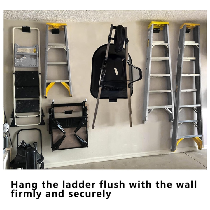 Heavy-Duty%20Ladder%20Hanger-Wall%20Mount%20Ladder%20Hooks%20for%20Ladder%20Storage-Wheelbarrow%20Hangers%20for%20Garage%20Wall-2%20Pack%20Black%20-%20Image%202