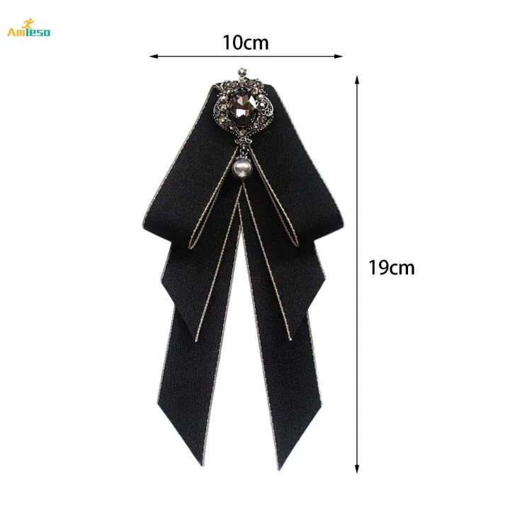 Bow%20Tie%20for%20Women%20Necktie%20with%20Long%20Ribbon%20Formal%20Adjustable%20Length%20Girls%20Brooch%20Pin%20Bowties%20for%20Party%20Suit%20Wedding%20Shirt%20Graduation%20-%20Image%203