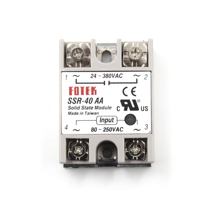 SSR-40AA Solid State Relay – 40A, 80-250V AC Input / 24-380V AC Output, Module CZ
