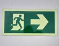 Photo-luminescent Emergency Fire Exit Sign Board Running Man Direction Right Side. 