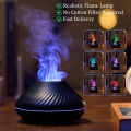 Kinscoter Volcanic Aroma Diffuser Essential Oil Lamp USB Portable Air Humidifier with Color Flame Night Light. 