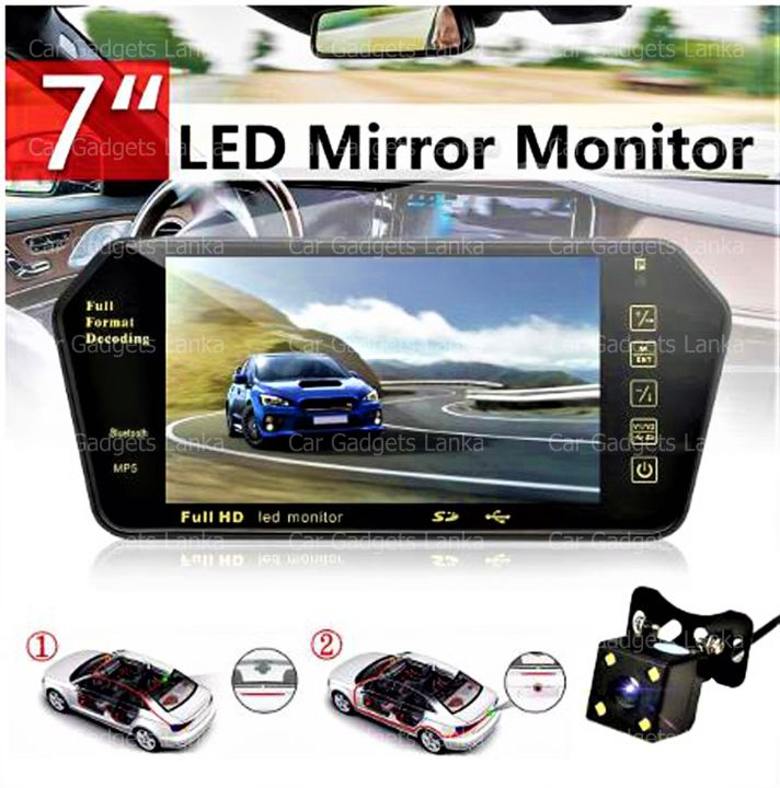 7%20Inch%20Full%20HD%20Bluetooth%20Rear%20View%20Mirror%20Display%20With%20Reverse%20Camera%20Full%20Set%20-%20Image%204