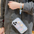 3D Rabbit Phone Chain Lanyard Clear Soft Case For Xiaomi Redmi Note 12 4G 11 10 Pro 11S 12S 9 Redmi 13C 12C 9C 9A 9 10 A1 A2 Plus Cartoon Phone Casing Shockproof TPU Silicone Cover. 