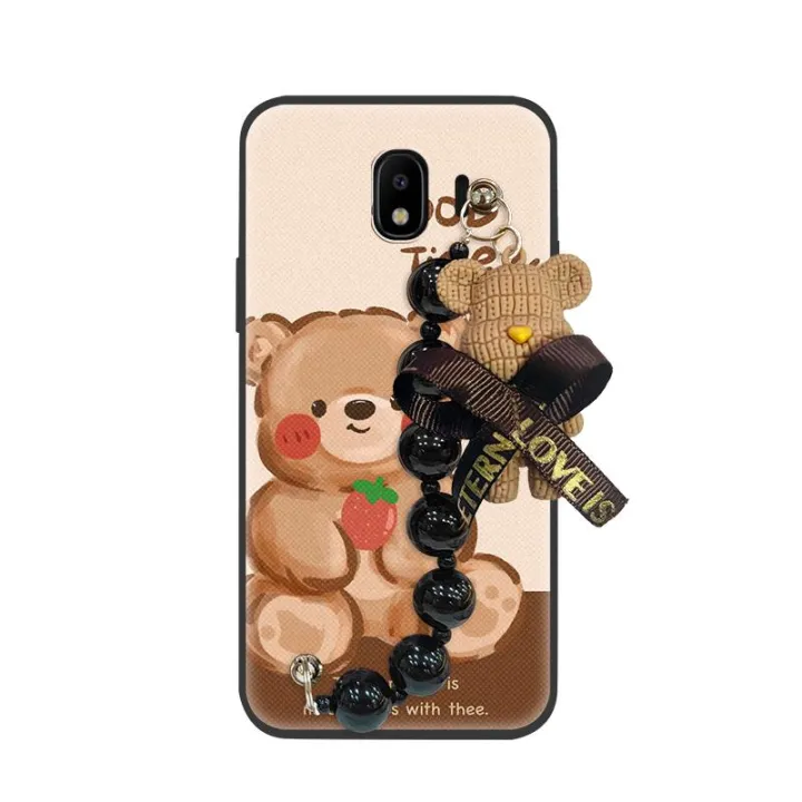 Waterproof%20Anti-knock%20Phone%20Case%20For%20Samsung%20Galaxy%20J4%202018/J400F%20Bear%20bracelet%20Back%20Cover%20Black%20pearl%20pendant%20cute%20-%20Image%205