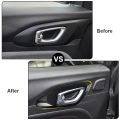 wall stickers ABS Car Interior Door Handle Panel Decoration Cover Trim Stickers For Jeep Compass 2021 2022 Car Accessories Styling. 