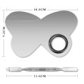 Makeup Palette, Stainless Steel Metal Mixing Palette with Spatula Artist Tool for Mixing Foundation Nail-Art. 