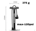 Rockbros Bicycle Pump Max 120 PSI Bike Manual Air Pump Balloon Tire Inflator Schrader Valve Floor Pump Cycling Accessories for BMX Tires. 