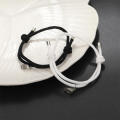 Braided Couple Bracelets Jewelry Accessories Alloy Magnet Attachment Bracelets Black And White Couple Bracelets Simple Love Heart Bracelets. 