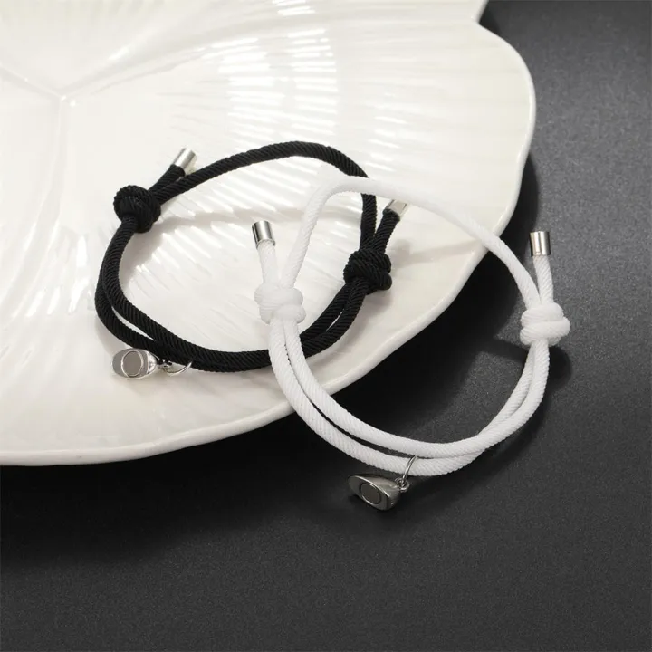 Braided%20Couple%20Bracelets%20Jewelry%20Accessories%20Alloy%20Magnet%20Attachment%20Bracelets%20Black%20And%20White%20Couple%20Bracelets%20Simple%20Love%20Heart%20Bracelets%20-%20Image%205