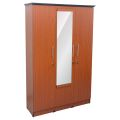 3 door, Melamine Cupboard /Almari (6x4 Fit) , Mirror Only , drack brown, - 5 year warranty. 