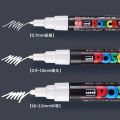 【Hot】 1Pcs Japan UNI White Posca Markers Pens Acrylic Highlighter PC-1M/3/5M Graffiti Drawing Manga Stationery Art Supplies Stationery. 