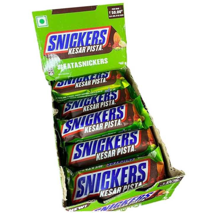 Pastaio Snickers Inida Snickers With Pistachio & Saffron Bars Bulk Box ( 24pcs X 24g) | Daraz.lk