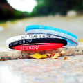 My Time Is Now Student Fashion Couple Silicone Bracelet sports wrist band Mzea. 