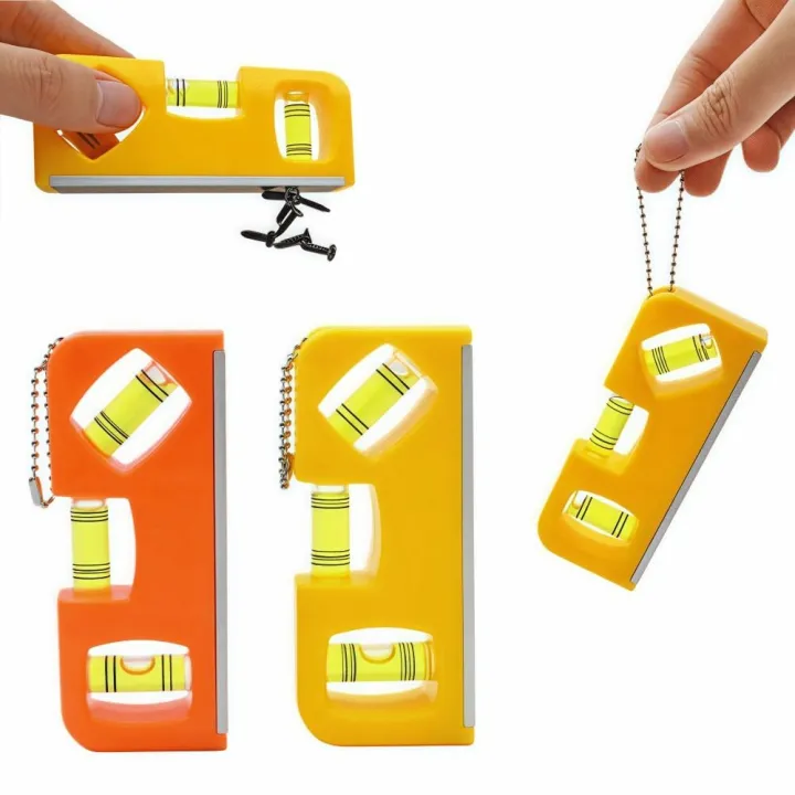 Mini Ruler Level Bar Portable Magnetic Mini Vertical Spirit Levels 4 IN with Keychain Pocket ...
