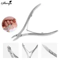 Monja 3Pcs Nail Art Silver Stainless Steel Dirt Cleaning Cuticle Pusher Dead Skin Remove Clipper Trimmer Scissor Manicure Tool. 