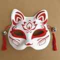 【NEW】 Foxes Mask Japanese Cosplay Rave Hand-Painted Anime Demon Slayer Half Face Cat Masks Masquerade Festival Party Cosplay Props. 