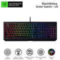 Razer BlackWidow Mechanical Keyboard 2019 Gaming Office 104 Keys RGB Green Switches Wired Keyboard Black. 