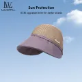 LouisWill Women Sun Cap Women's Beach Hat Sun Visor Hat Casual Knitted Sun Hats Portable Beach Cap Large Brim Cap Sun Protection Cap UV Protection Straw Hats for Summer Outdoor Travel. 