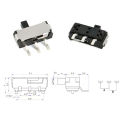 10Pcs 3 Pin Mini Slide Switch On-OFF 2 Position Slide Toggle Switch Miniature Horizontal Slide Switches. 