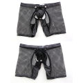 Men's Boxer Shorts Removable PU Pouch Underwear U Cocheerfulnvex Open Butt Trunks See Through Mesh Exotic Lingerie. 